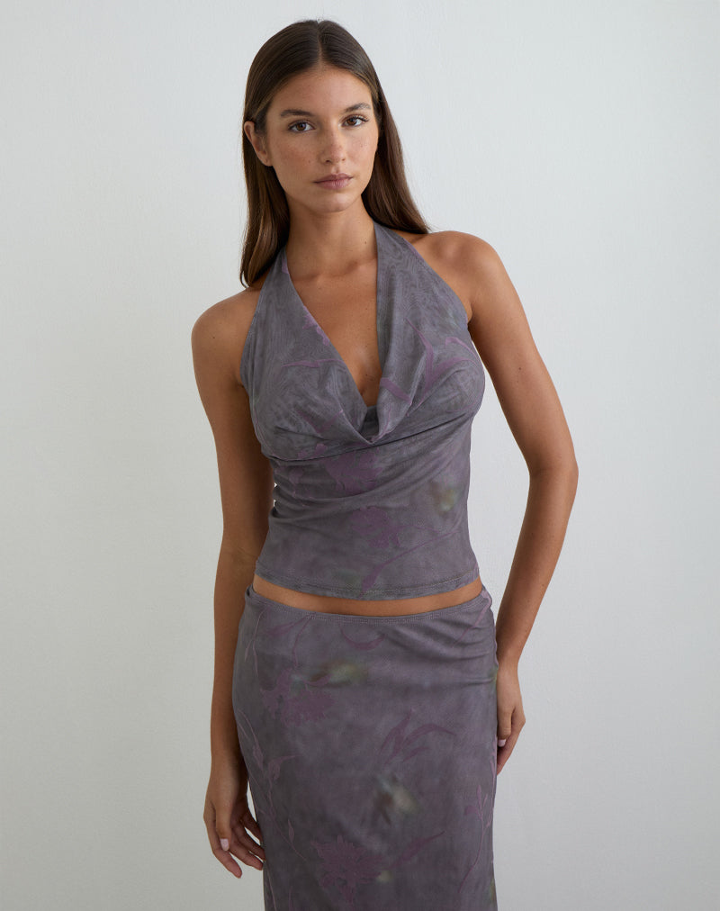 Image of Valila Top in Flare Flower Purple