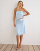 Image of Image of Muriela Midi Skirt in Satin Organza Light Blue