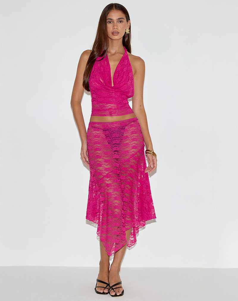 Varys Top in Orchid Lace Hot Pink