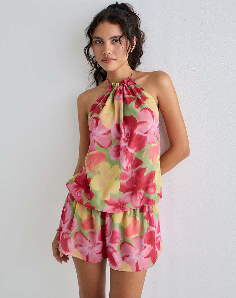 Image of Veloria Mini Dress in Bold Multi Colour Floral