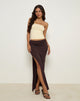 Image of Venah Rayon Maxi Skirt in Bitter Chocolate