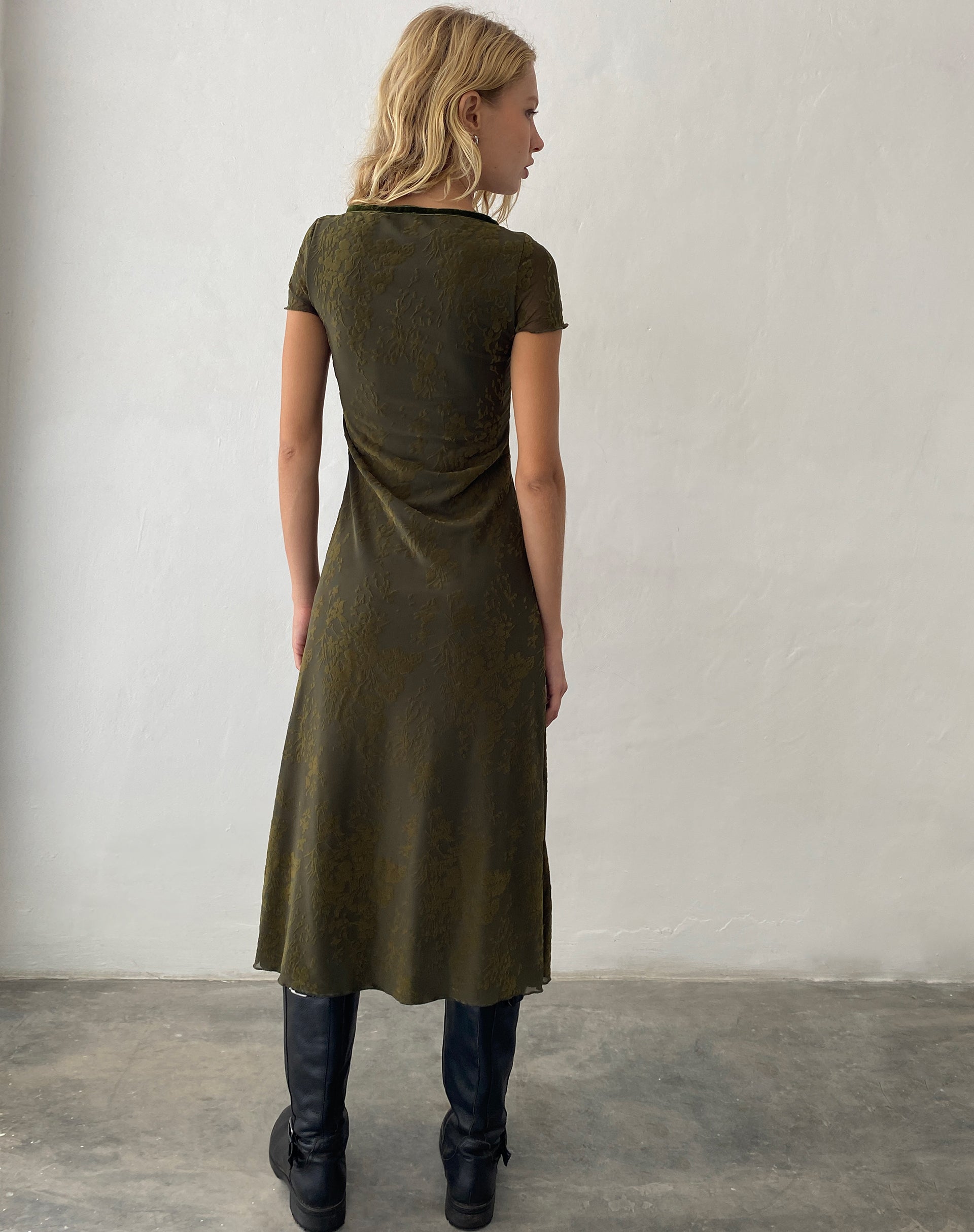 motel rocks vilinia midi dress Vilinia Midi Dress in Basic Polka Brown