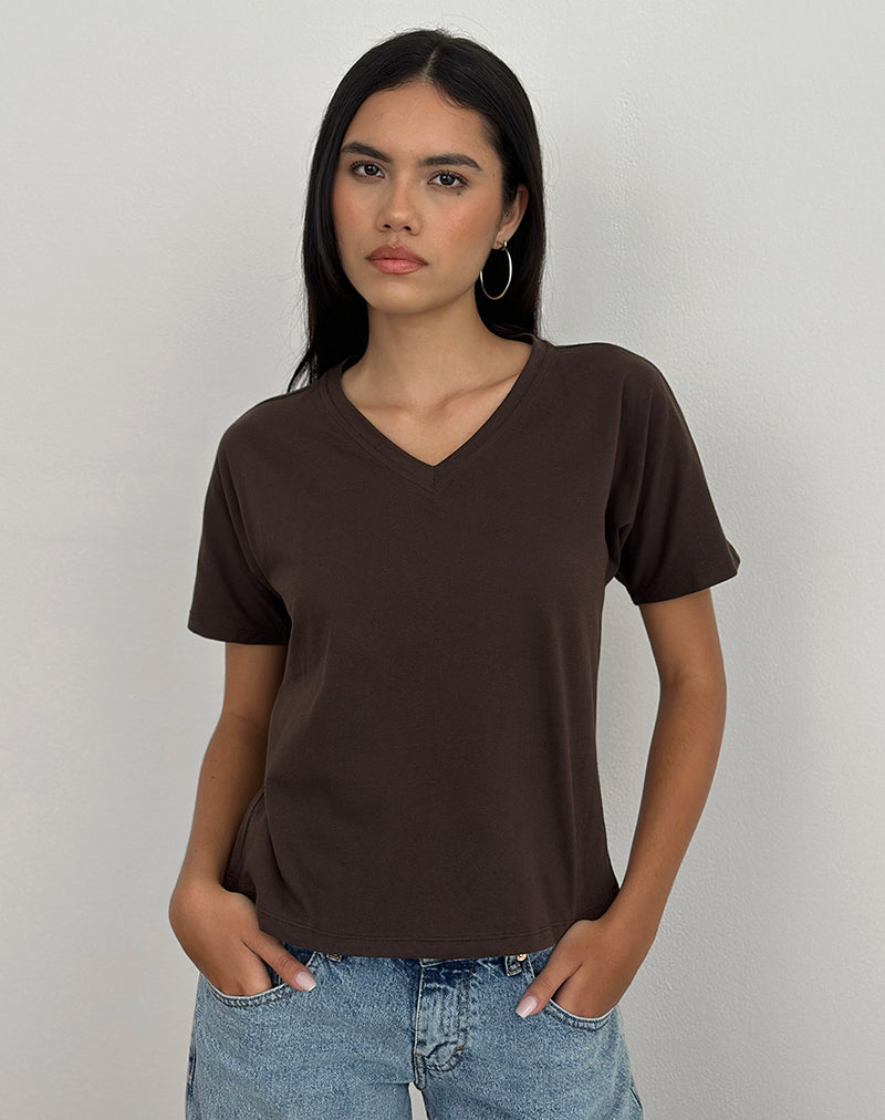 Viman Top in Jersey Chocolate