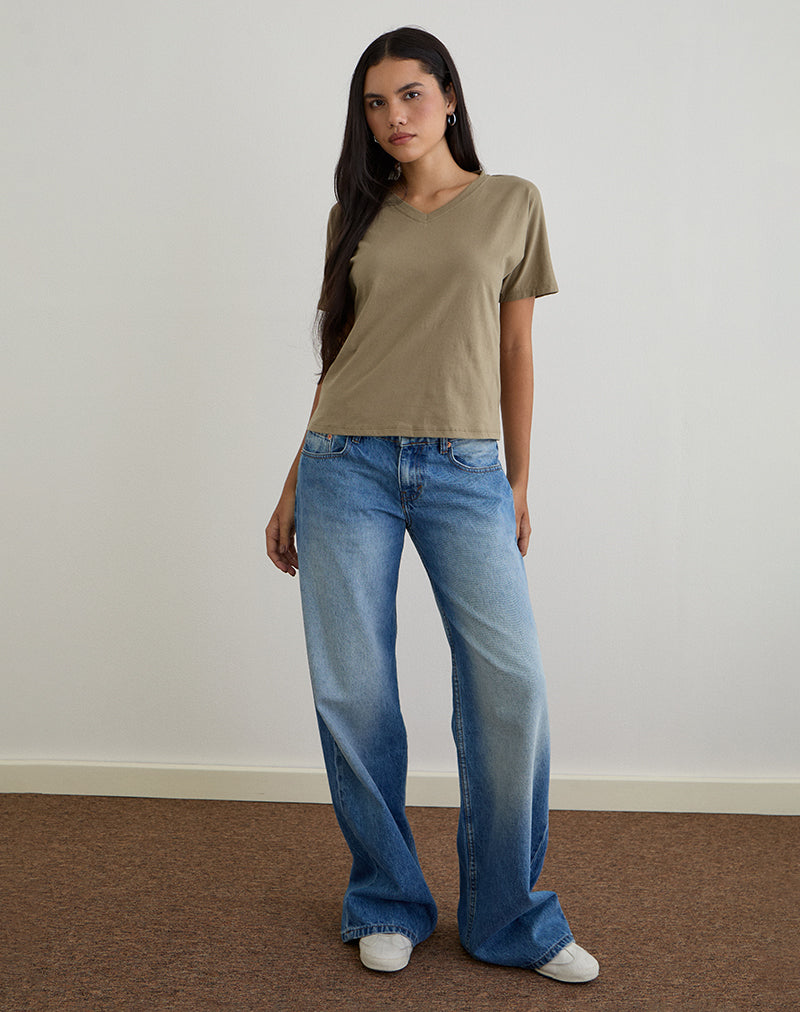 Image of Viman Top in Jersey Khaki