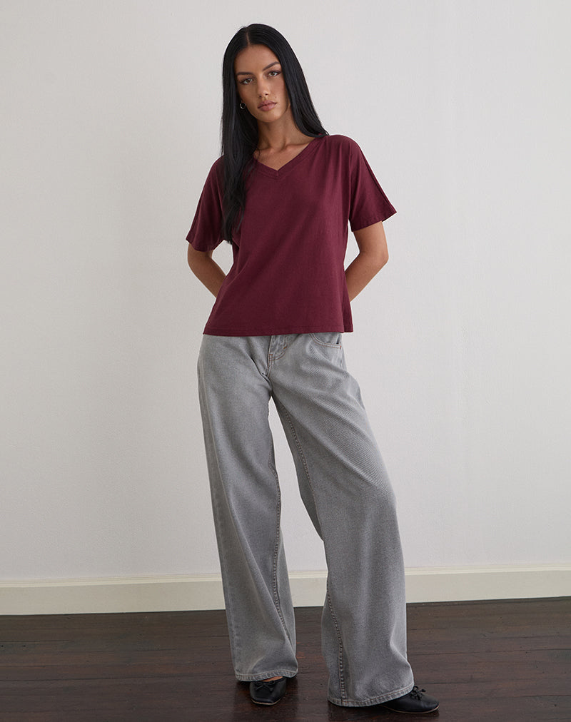 Image of Viman Top in Jersey Maroon