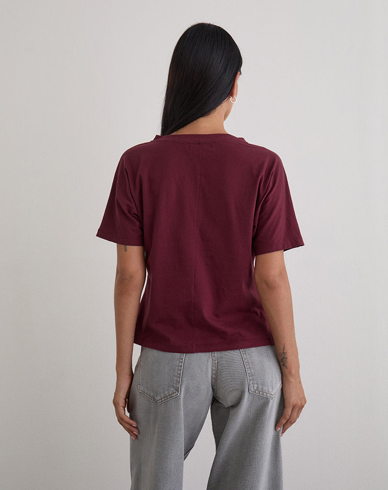Image of Viman Top in Jersey Maroon