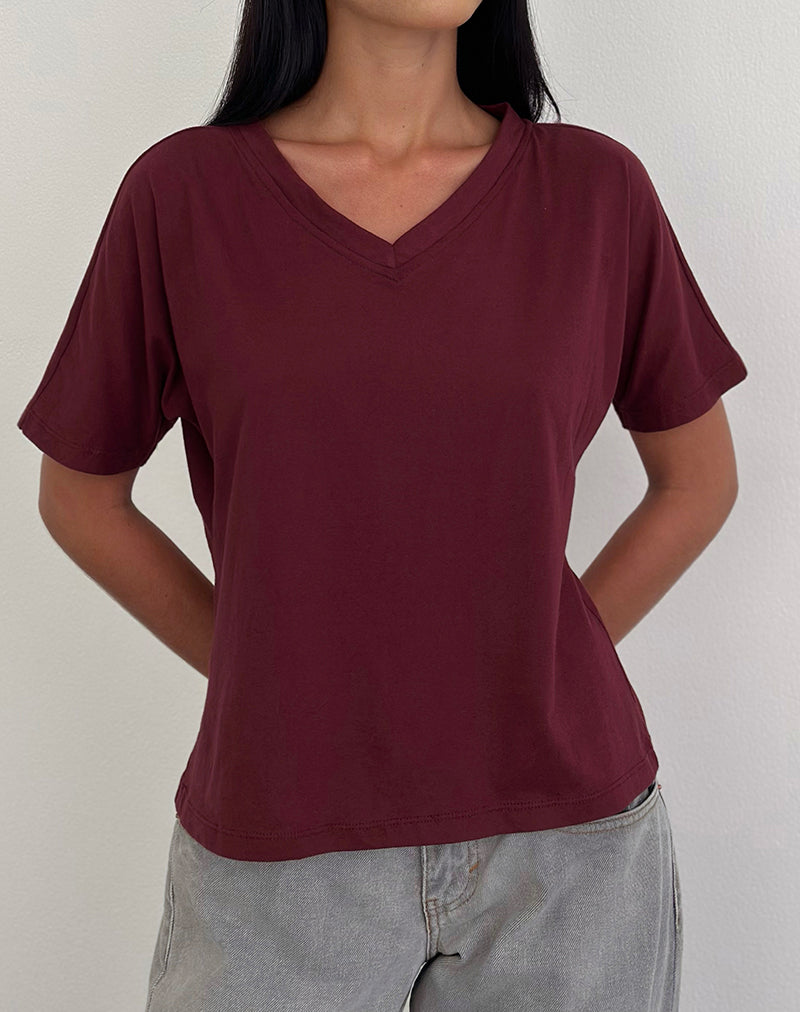Image of Viman Top in Jersey Maroon