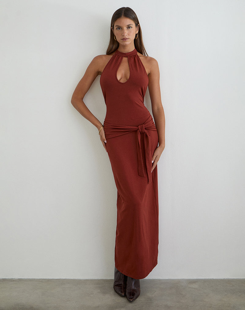 Image of Viorela Maxi Dress in Jersey Fired Brick