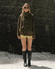 Image of Vireon High Neck Jacket in Khaki Green
