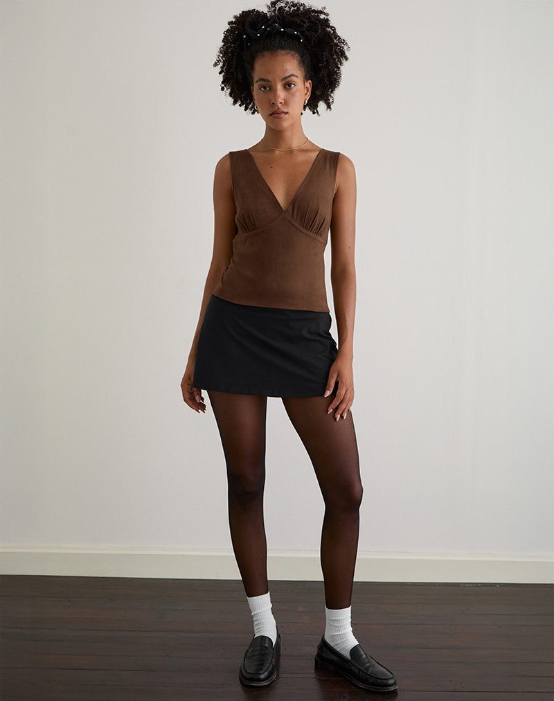 Image of Vishata Top in Suede Brown