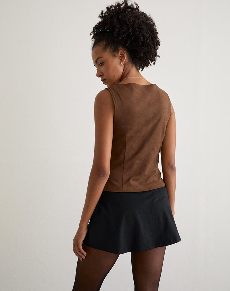 Image of Vishata Top in Suede Brown