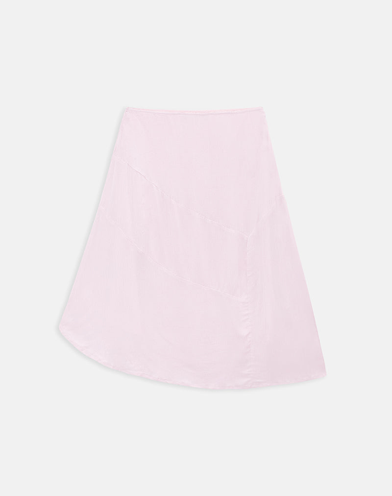 Image of Void Midi Skirt in Crinkle Light Pink