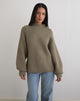 Image of Viola Oversized Knitted Jumper in Light Olive
