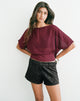 Image of Tanur Mini Short in Black Floral Furnishing Satin Jacquard