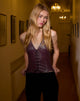 Image of Wahya Lace Up Halter Top in PU Plum