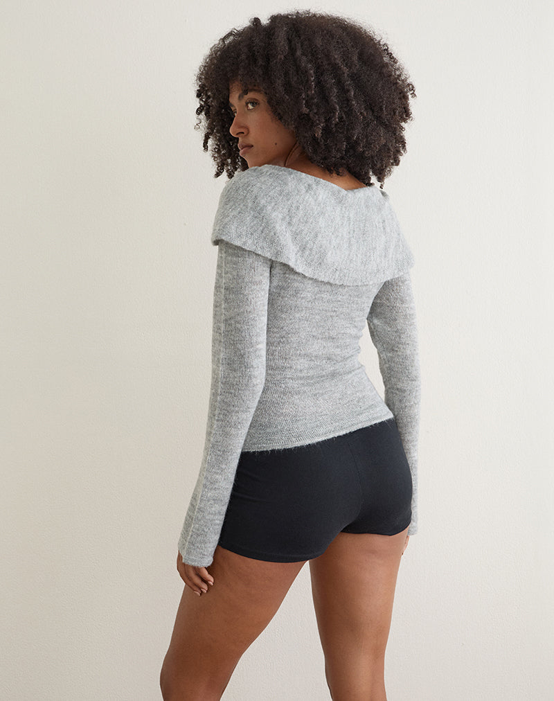 Image of Waliya Jumper in Sheer Knit Grey