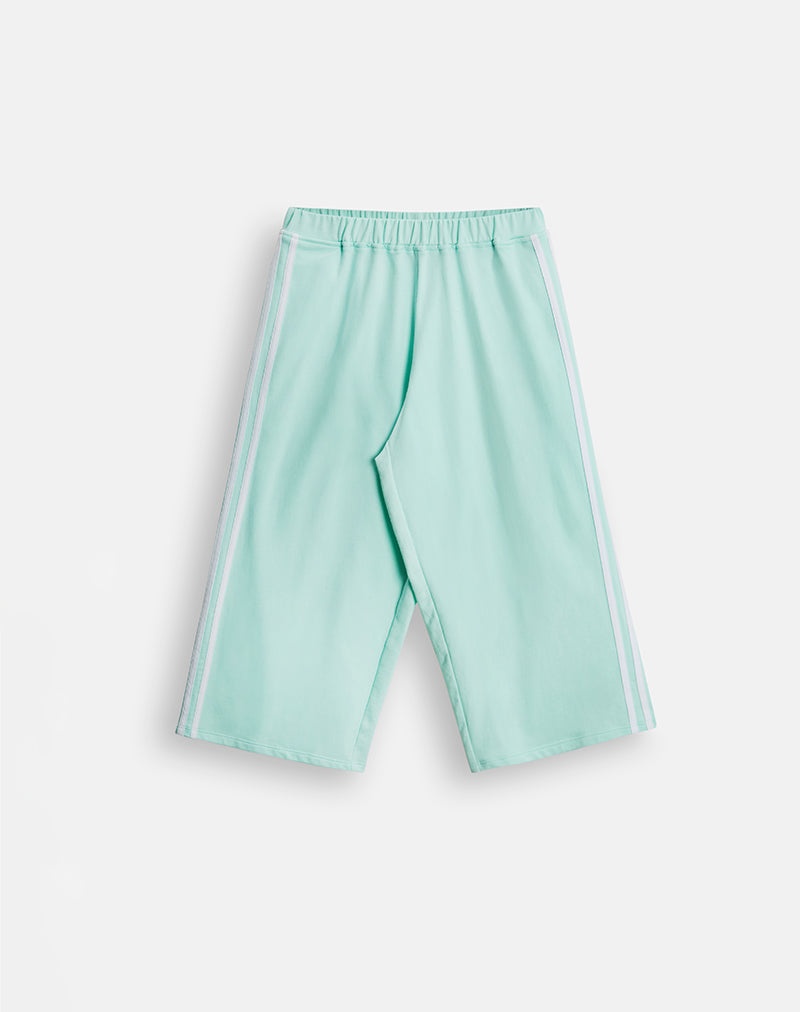 Image of Wamino Capri Trouser in Aqua with White Stripes