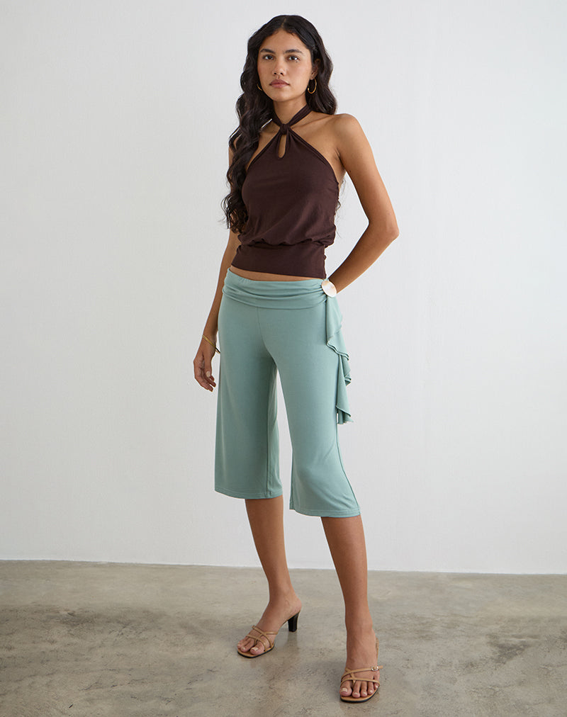 Wasana Capri Trouser in Aqua Grey