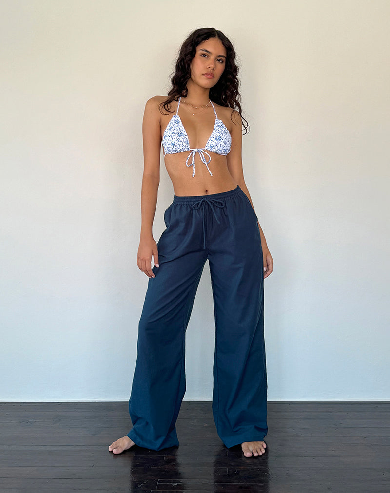 Wasic Wide Leg Trouser in Navy