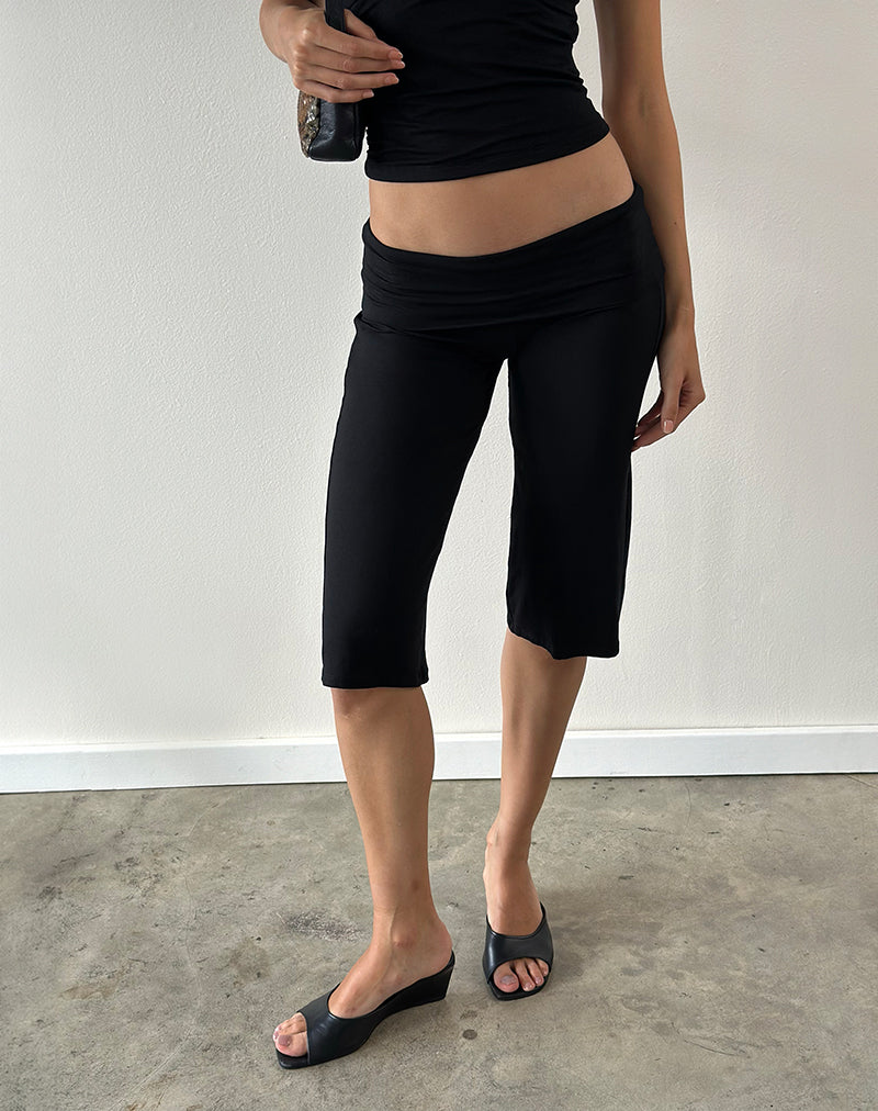 Image of Wanti Capri Trouser in Rayon Jersey Black