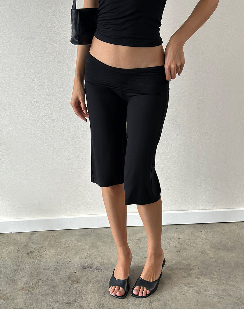 Image of Wanti Capri Trouser in Rayon Jersey Black