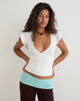 Image of Wilkes Wrap Top in Jersey Off White