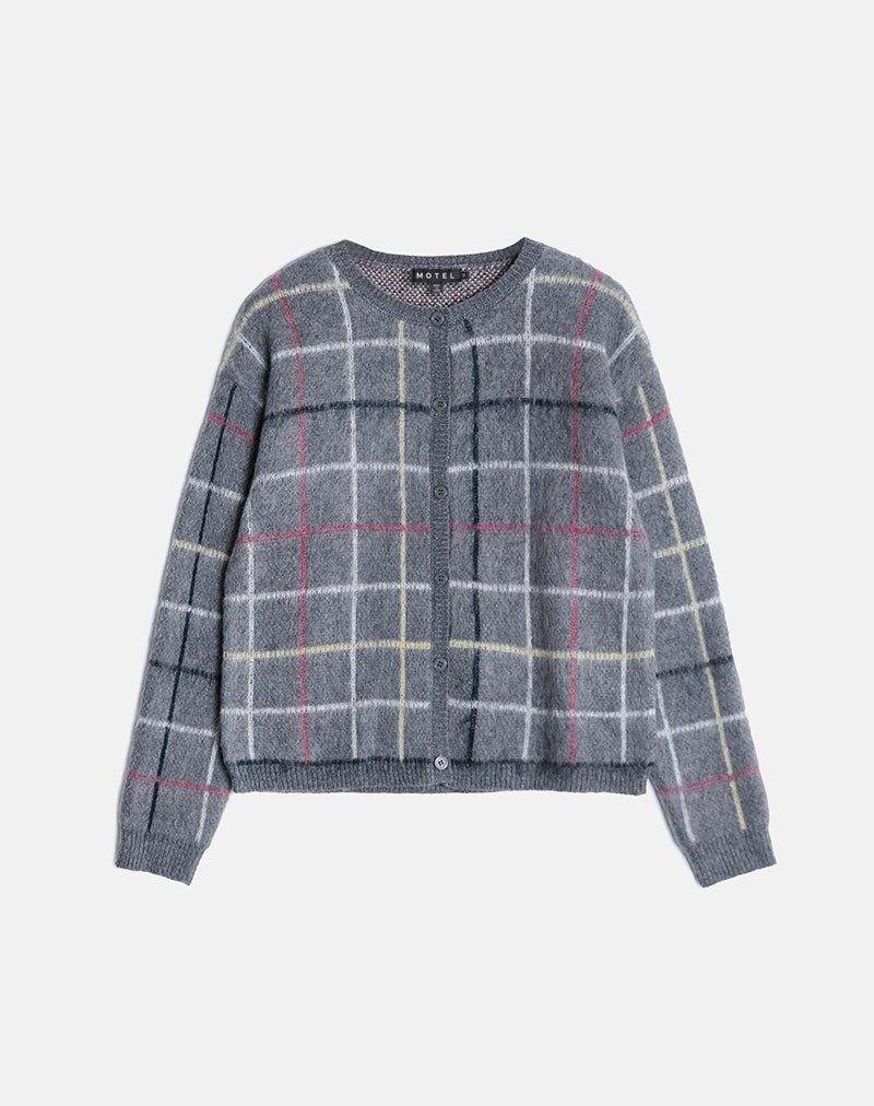 Image of Wisola Cardigan in Knit Country Check Grey