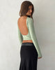 Image of Xiabon Backless Long Sleeve Top in Desert Sage