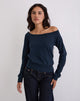 Image of Yacin Slouchy Top in Navy