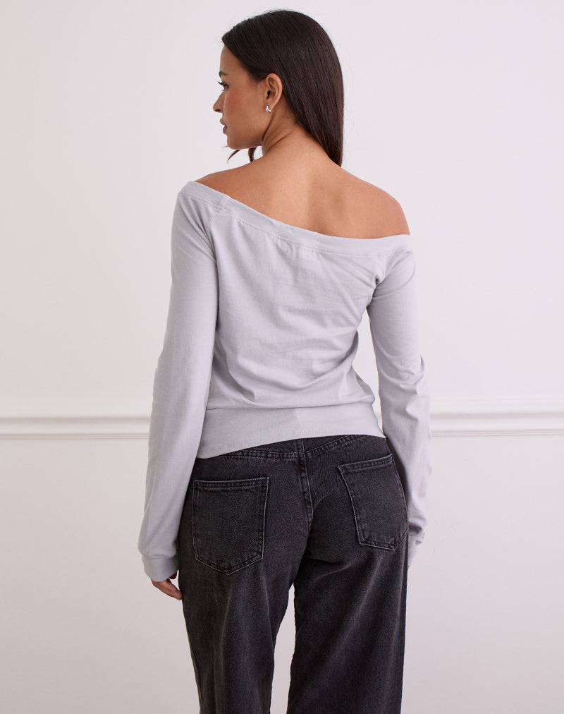 Image of Yacin Slouchy Top in Silver