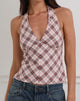 Image of Yakti Halter Top in Pink Check