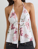 Image of Yalova Halter Top in Femme Floral White