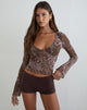 Image of Yamuna Long Sleeve Top in Moonlit Blossom Brown