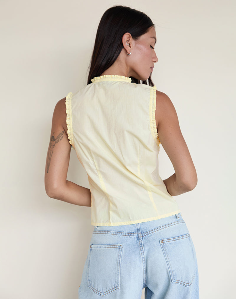 Image of Yara Blouse in Poplin Lemon