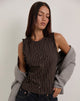 Image of Yarala Blouse in Mono Pinstripe Chocolate