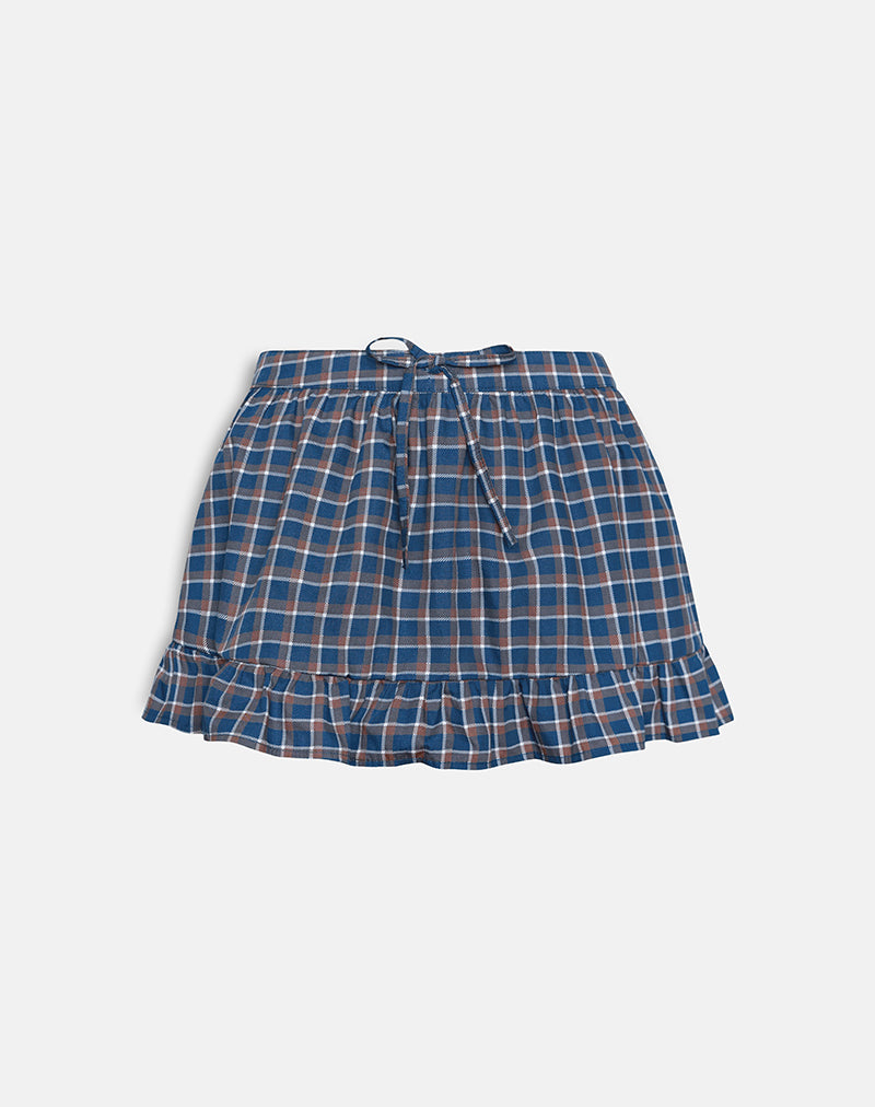 Image of Yasumi Mini Skirt in Medium Tartan Blue