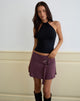 Image of Yeri Tie Belt Mini Skirt in Cupro Deep Purple