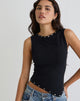 Image of Yetta Double Stud Vest Top in Black