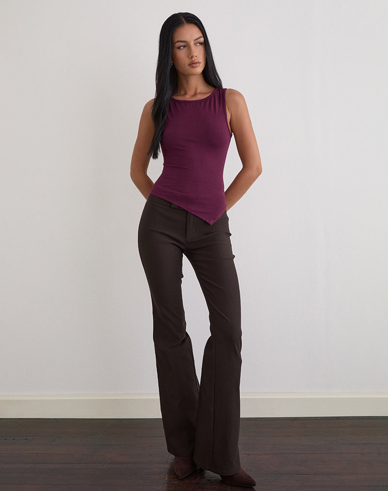 Ymir Vest Top in Rayon Jersey Deep Purple