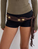 Image of Danta Belt in Brown with Yellow Beads