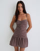 Image of Yuha Buttoned Mini Dress in Deep Taupe