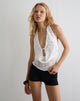 Image of Yukari Plunge Top in Jacquard Knit White