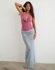 Image of Alphia Maxi Skirt in Seafoam Sequin Knit Blue