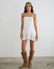 Image of Yvelise Mini Dress in Crinkle Off White with Beads