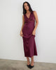 Image of Zarita Satin Maxi Dress in Zinfandel