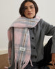 Image of Scarf in Brushed Knit Pink Check