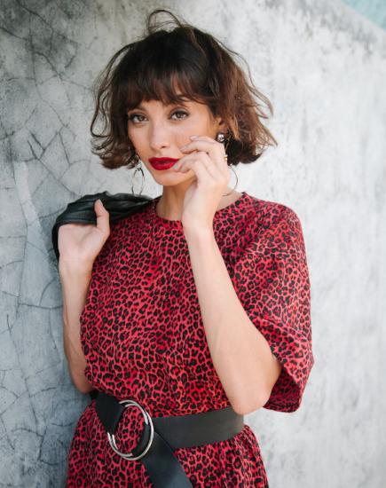 Sunny Kiss Oversize Tee in Coloured Animal Red