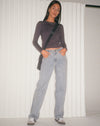 image of Low Rise Parallel Jeans in Light Wash Blue