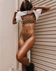 Image of Farida Bikini Top in Mocha Checker
