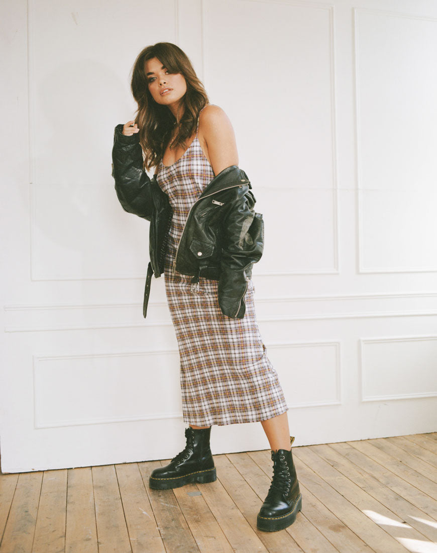 Image of Julia Maxi Dress in Grunge Check Purple